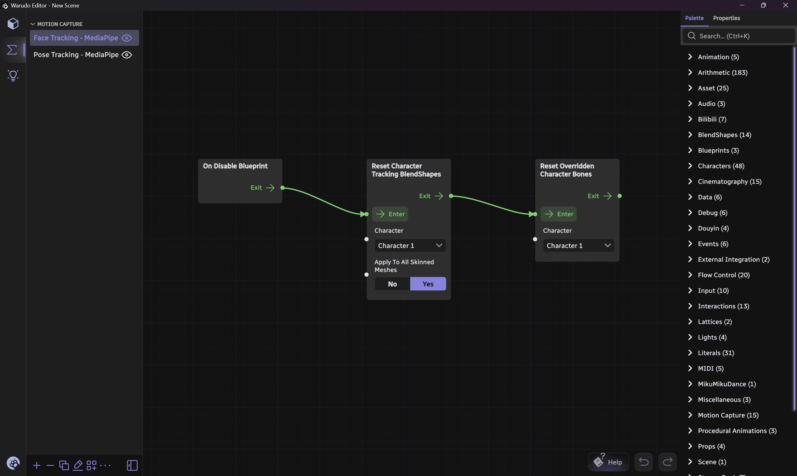 Screenshot of Warudo, a VTubing client app, used as market research