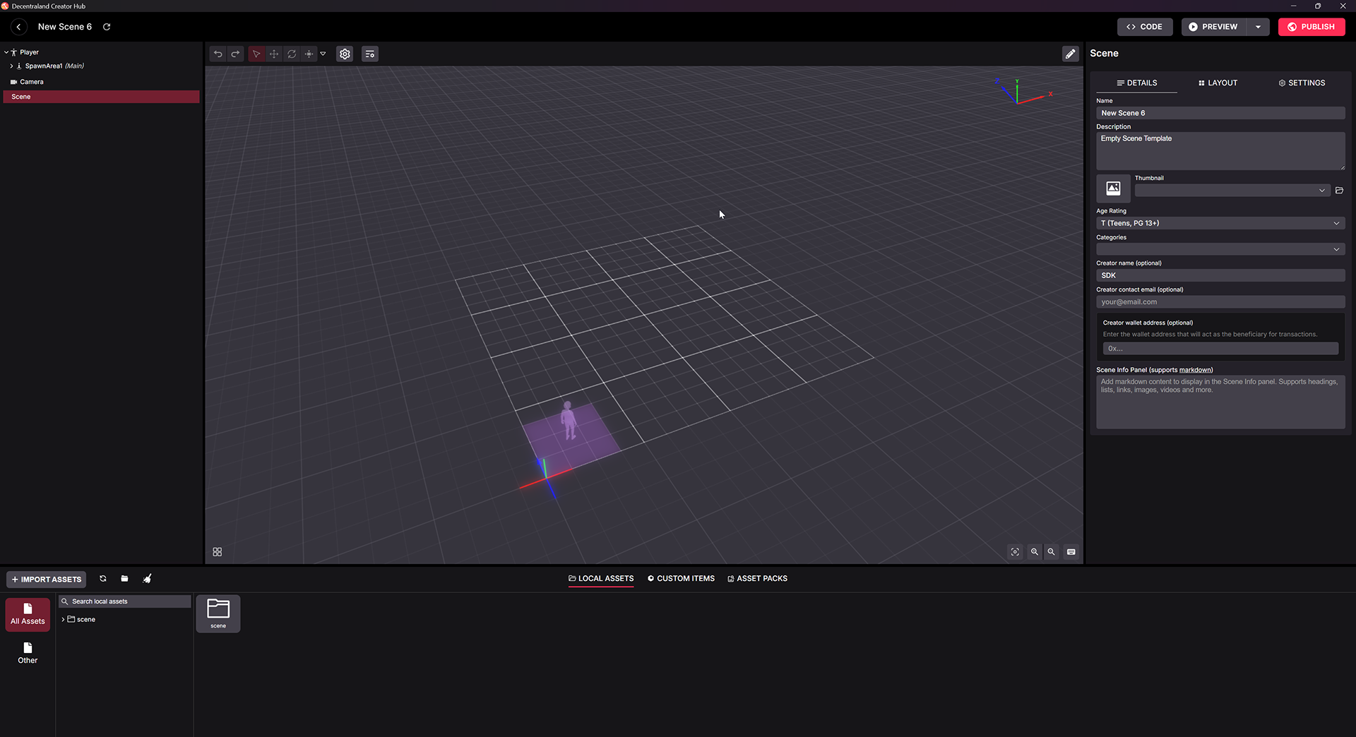 Creator Hub editor interface before AI-assisted improvements